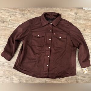 NWT Levi’s Brown Snap Faux Suede Vintage Trucker Jacket 3X